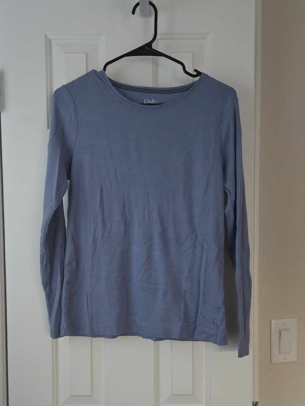 croft & barrow Periwinkle  Blue Long Sleeve Crewneck Top-small- NWOT